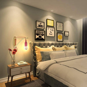 Aplique de pared nórdico "YOJO" -Escuadra de madera y colgante de silicona (5)