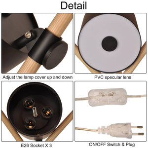 Lámpara de mesa nórdica de trípode "FOCUS" - 3 x E27 / G45 (17)