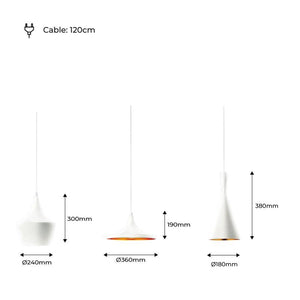 Kit de 3 lámparas Nórdicas colgantes "SOLVANG - HELGA - KOLDING" (14)