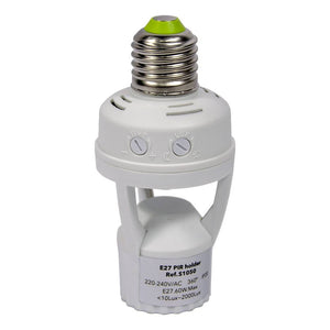 Adaptador para bombilla LED E27 con sensor de movimiento PIR 360º IP20 (2)