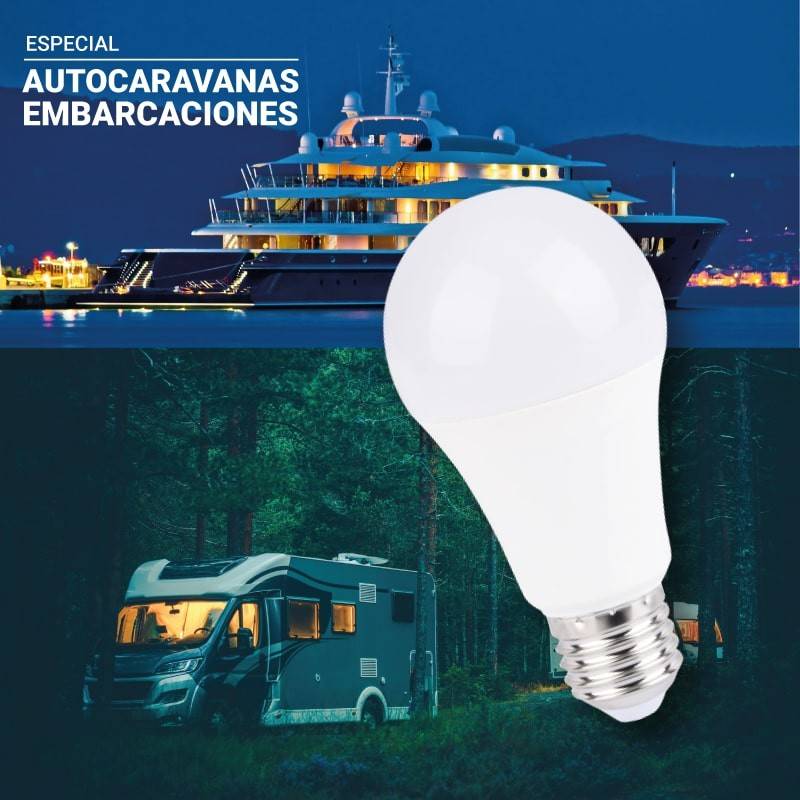 Bombilla 12-24V DC 8W E27 A60 para caravanas, camping y embarcaciones (3)