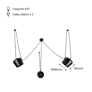 Lámpara colgante moderna triple "Blus" - E27 (11)