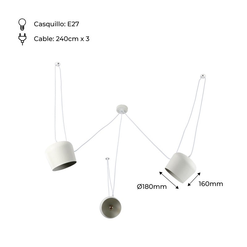 Lámpara colgante moderna triple "Blus" - E27 (12)