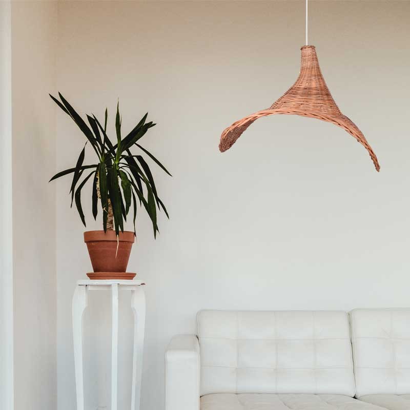 Lámpara colgante de mimbre "Tien" (17)