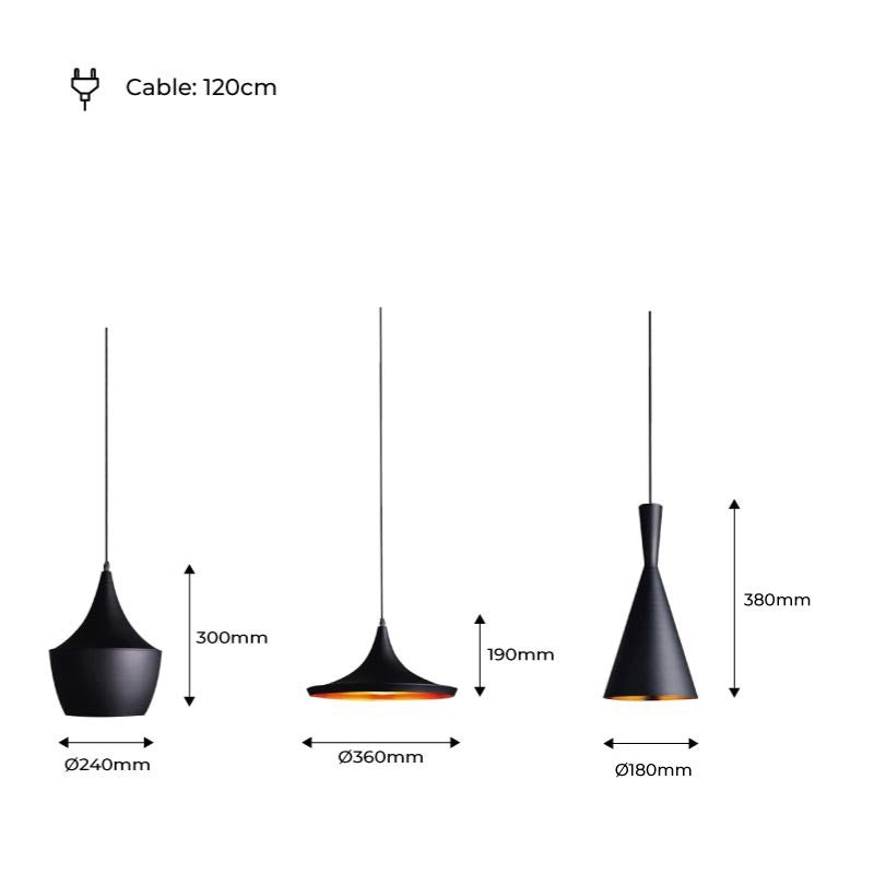 Kit de 3 lámparas Nórdicas colgantes "SOLVANG - HELGA - KOLDING" (15)