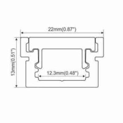 Tapa final para perfil de Aluminio Empotrable 22x13mm (5)