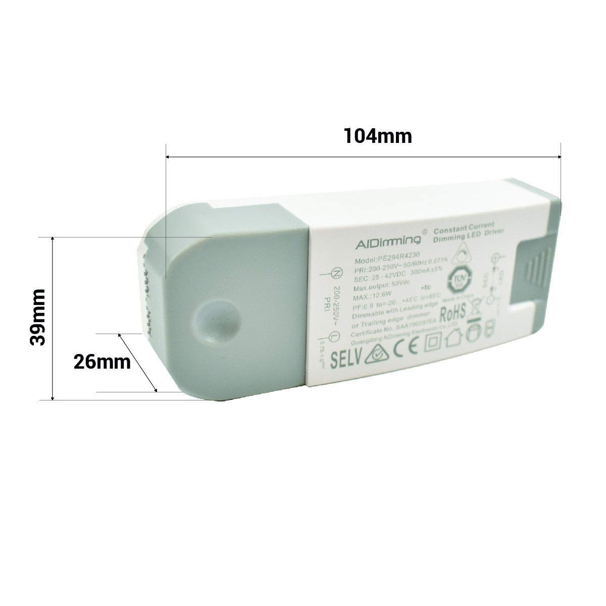 Driver regulable TRIAC corriente constante 25-42V 12.6W 300mA (1)