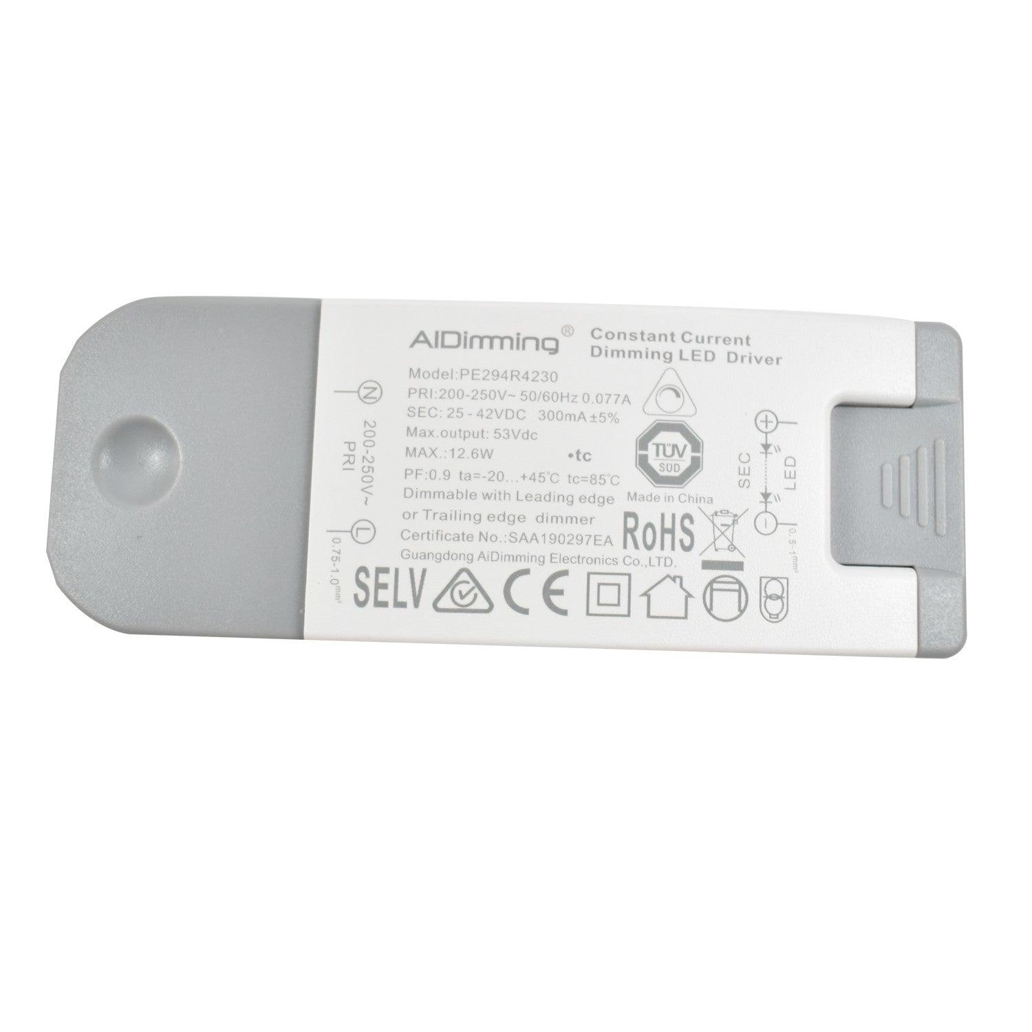 Driver regulable TRIAC corriente constante 25-42V 12.6W 300mA (3)