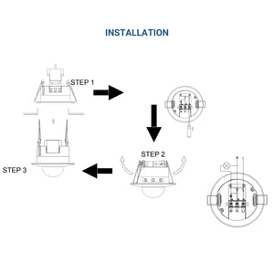 Sensor de presencia PIR empotrable con mando a distancia - 360º - IP20 (1)