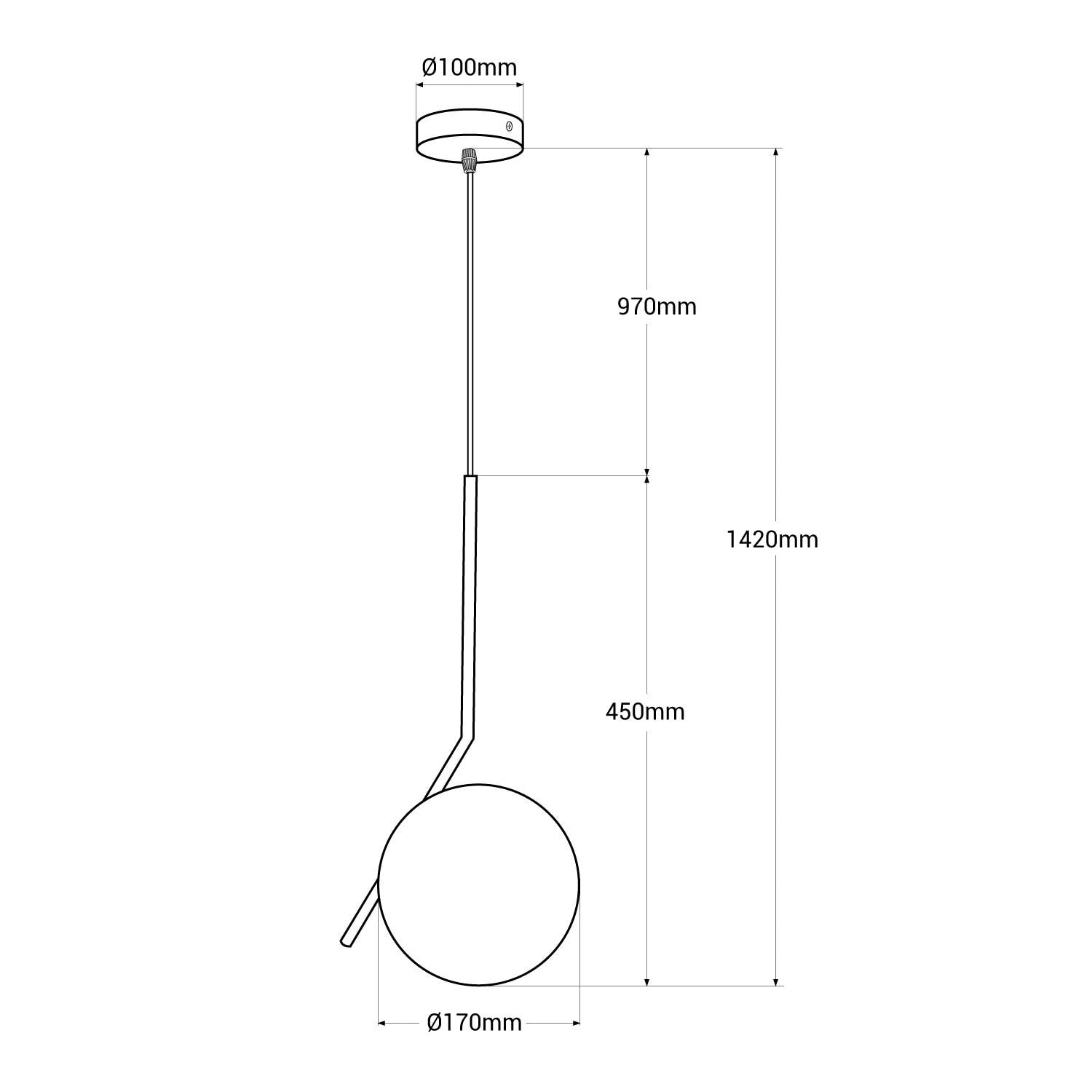 Lámpara colgante bola cristal "HERMI" - E27 (25)