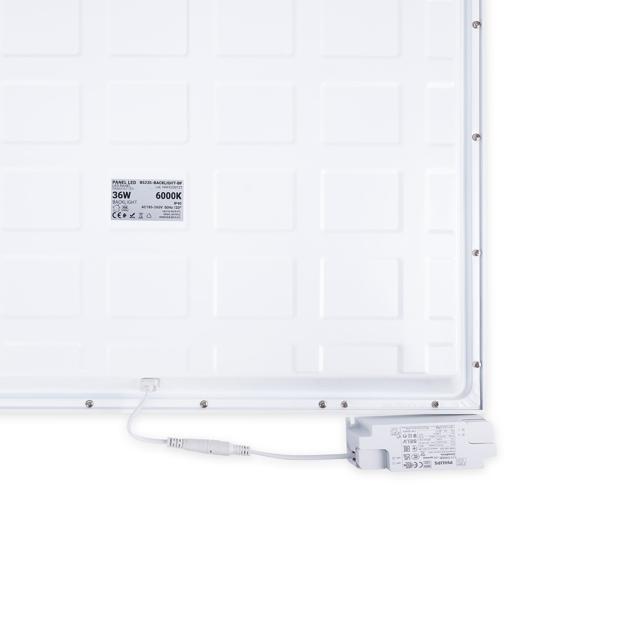 Panel LED empotrable Backlight 60x60cm - 36W - 3800lm - Driver Philips - UGR22 - IP40 (11)