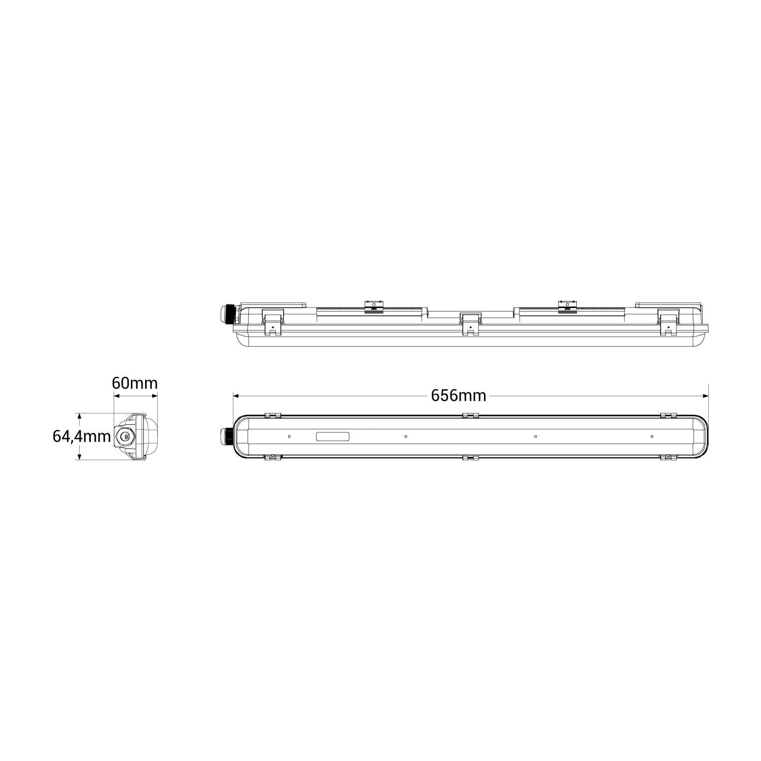 Pantalla estanca para tubo LED 60cm - IP65 (10)