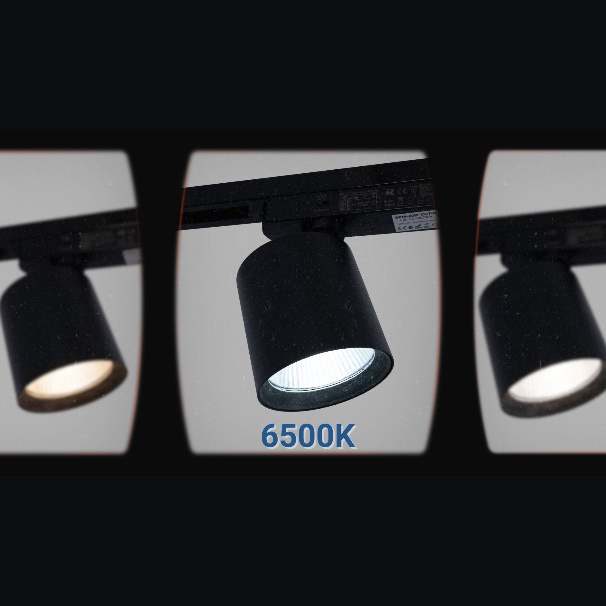 Proyector LED para carril monofásico CCT - 40W - CRI 90 - Negro (16)