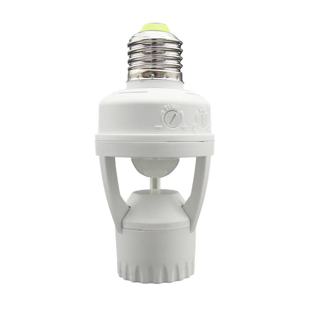 Adaptador para bombilla LED E27 con sensor de movimiento PIR 360º IP20