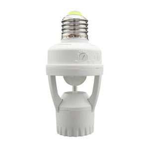 Adaptador para bombilla LED E27 con sensor de movimiento PIR 360º IP20