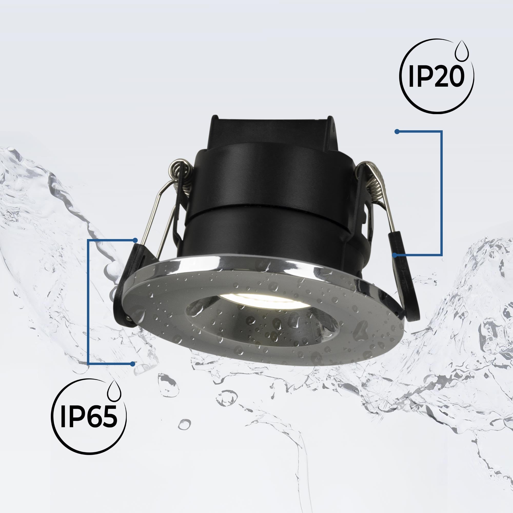 Downlight LED 6W CCT - TRIAC regulable - Corte Ø68mm - IP65 - Cromo (12)