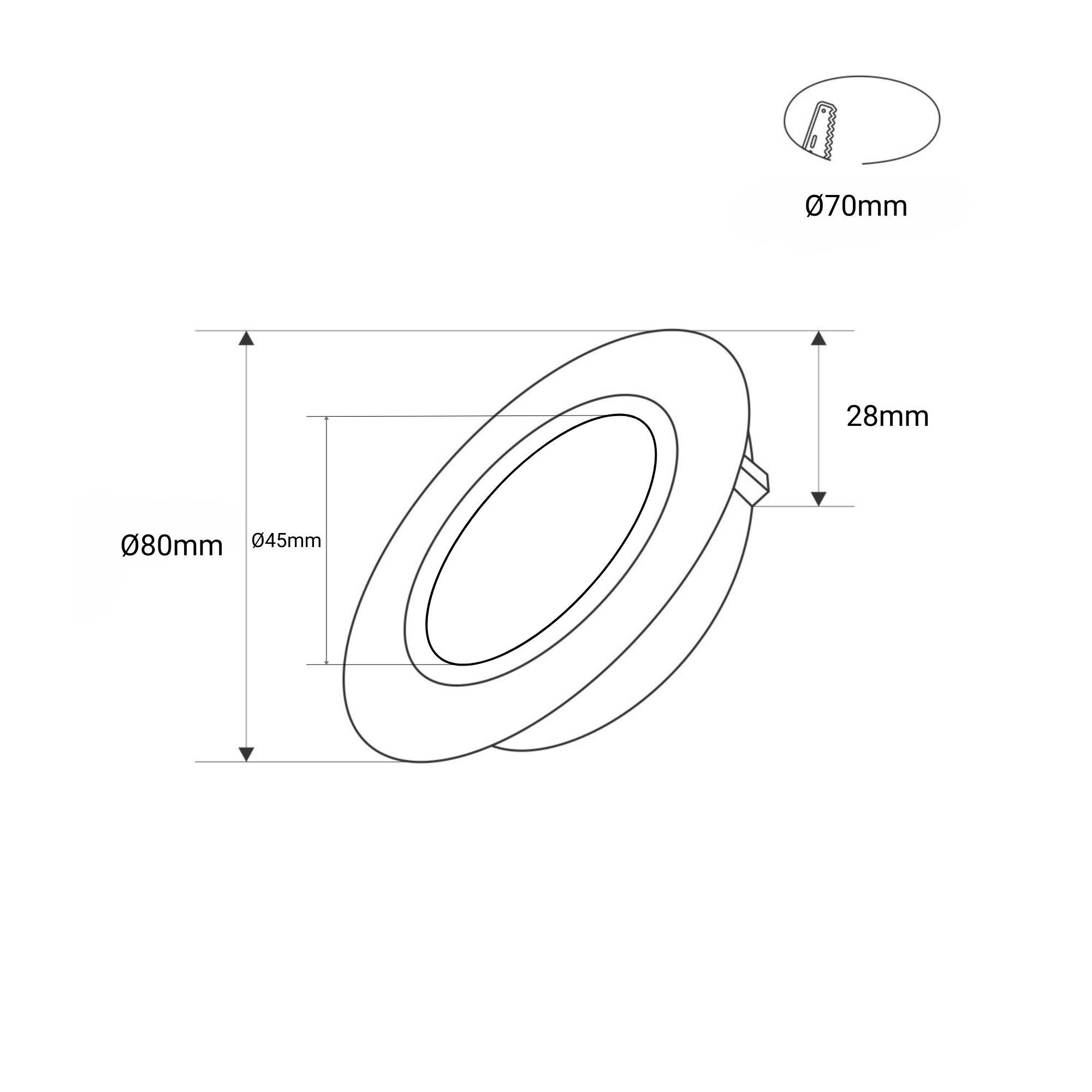 Downlight LED interior - 7W - CCT - DIMABLE TRIAC - 630lm - Corte Ø 70mm - IP20 (30)