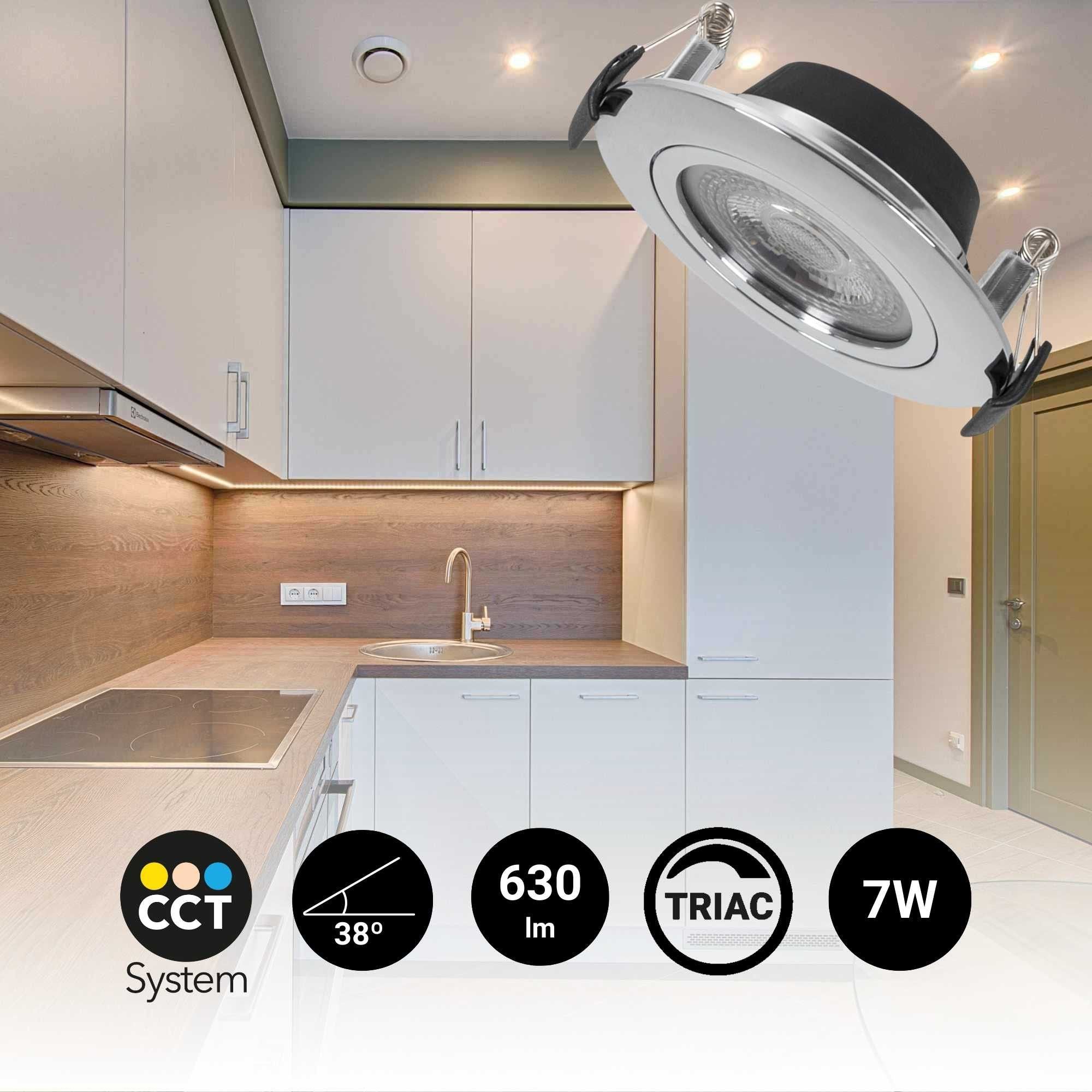 Downlight LED interior - 7W - CCT - DIMABLE TRIAC - 630lm - Corte Ø 70mm - IP20 (30)