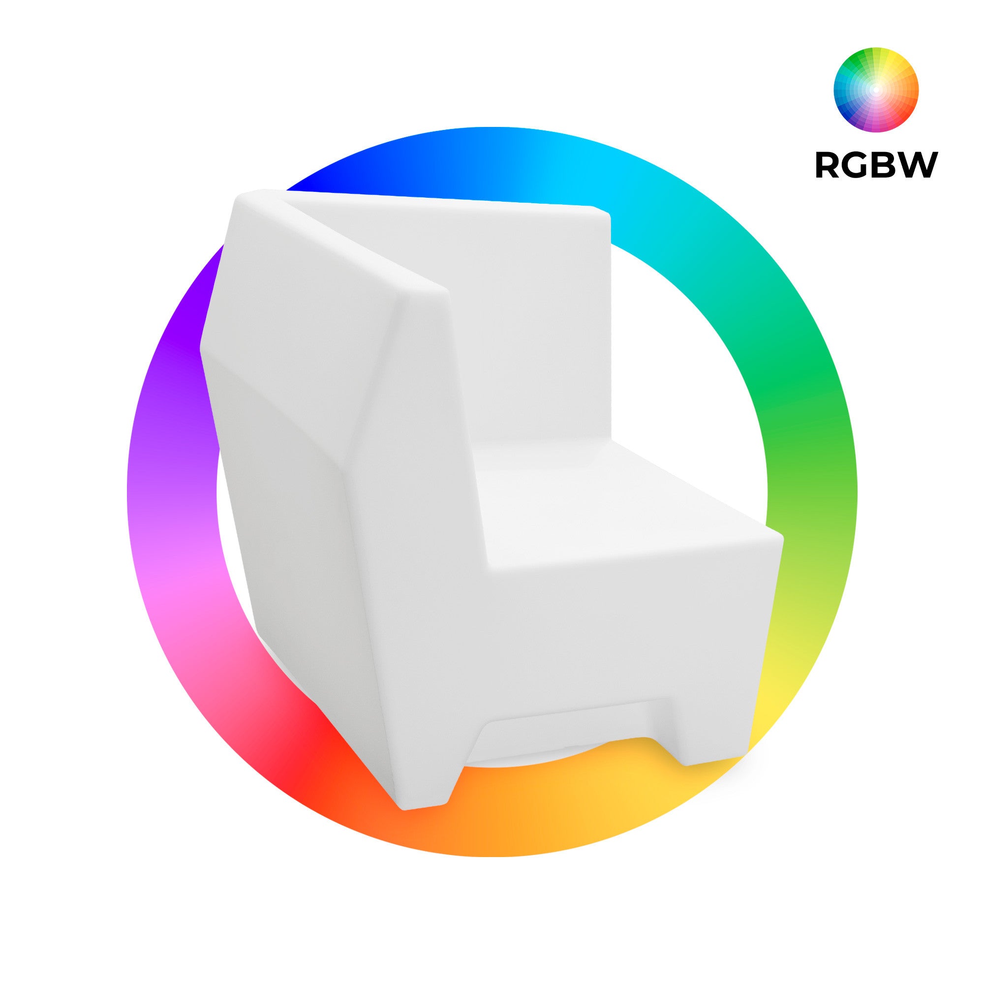 Asiento luminoso LED RGBW - 16W - Recargable - IP65