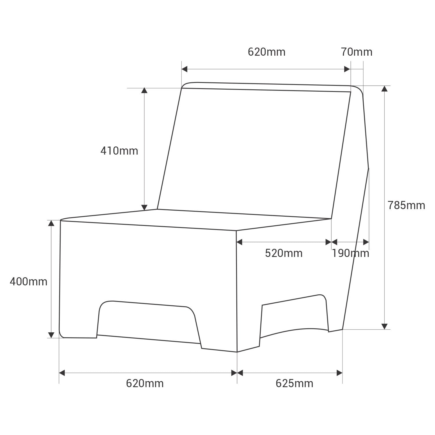 Asiento luminoso LED RGBW - XL - 16W - Recargable (5)